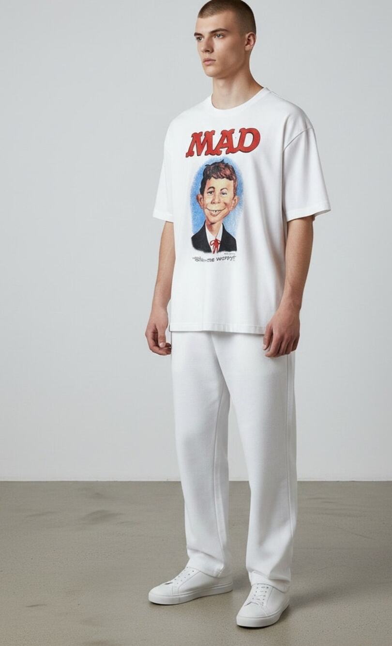 Vintage 1987 MAD Magazine Alfred E Neuman USA Single Stitch T Shirt L White